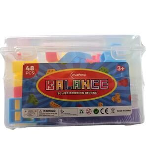 Multicolor 48 Pieces Tower Building Blocks Toy Model Montessori